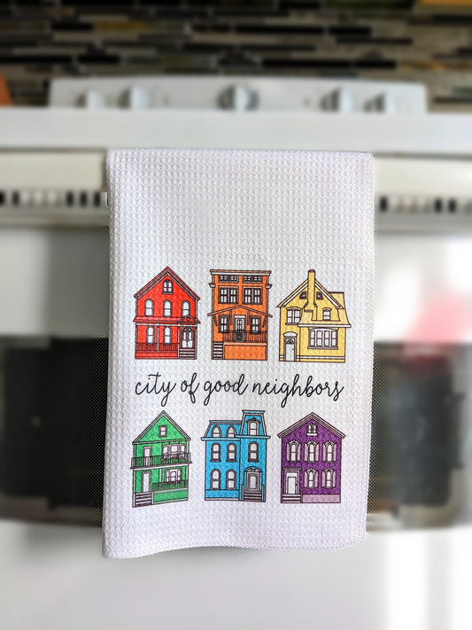 City of Good Neighbors Tea Towel
